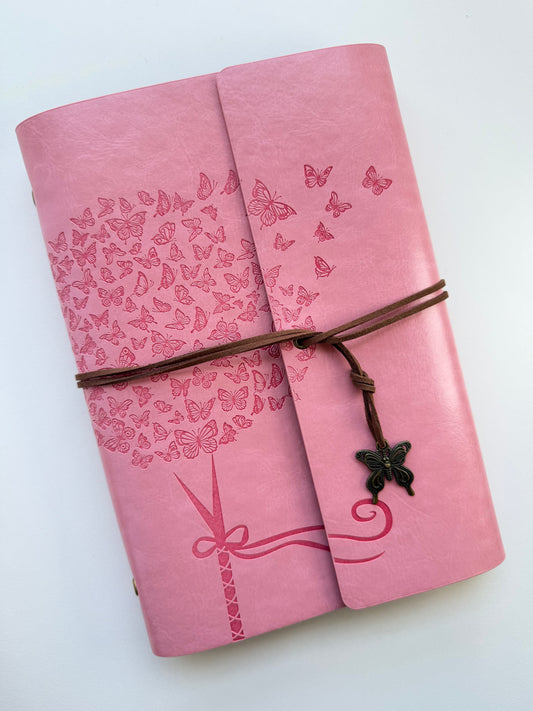 Blue A5 Vintage Faux Leather Binder Notebook