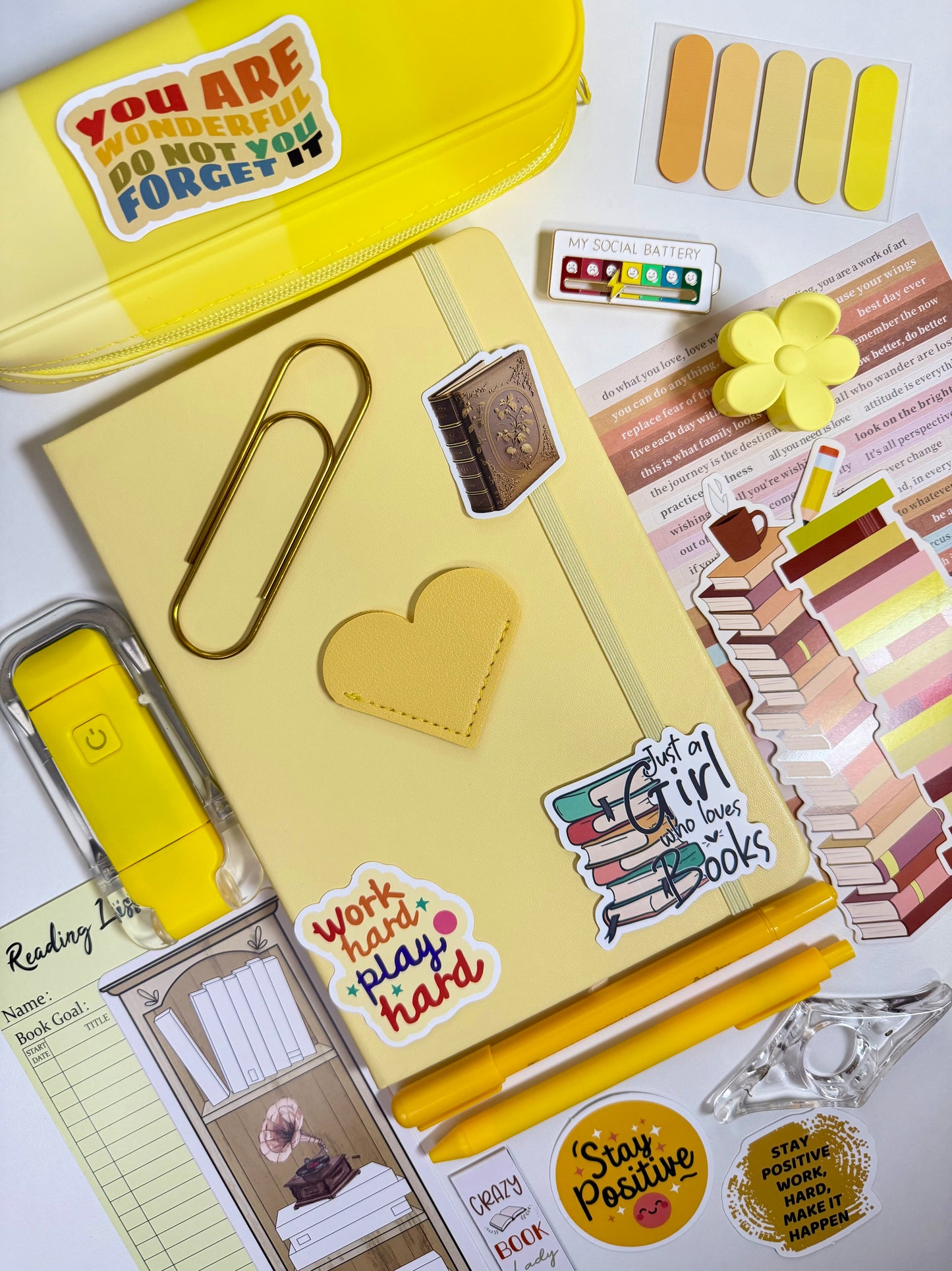 Yellow Bookish Bundle — A5 Notebook