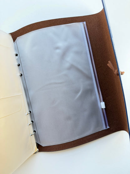 Vintage A5 Faux Leather Ring Binder Journal