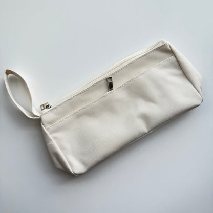 Fabric Pencil Case with Handle — Double Zipper Pockets
