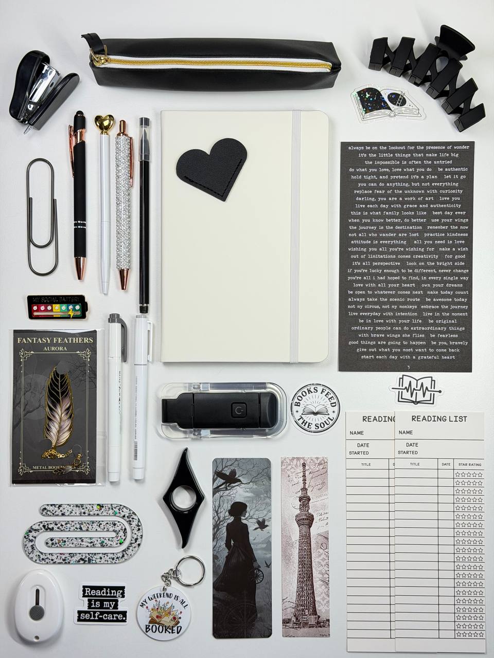White and Black Bookish Bundle Gift Set