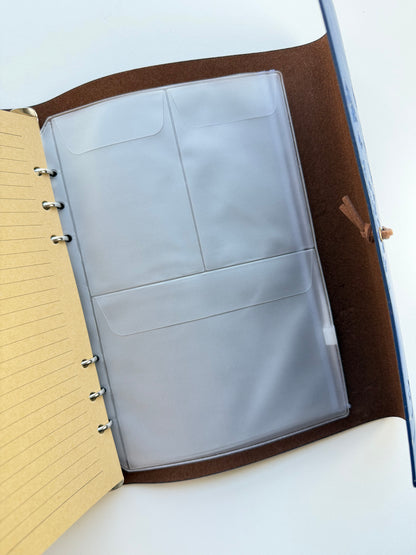 Vintage A5 Faux Leather Ring Binder Journal