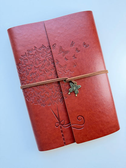 Vintage A5 Faux Leather Ring Binder Journal