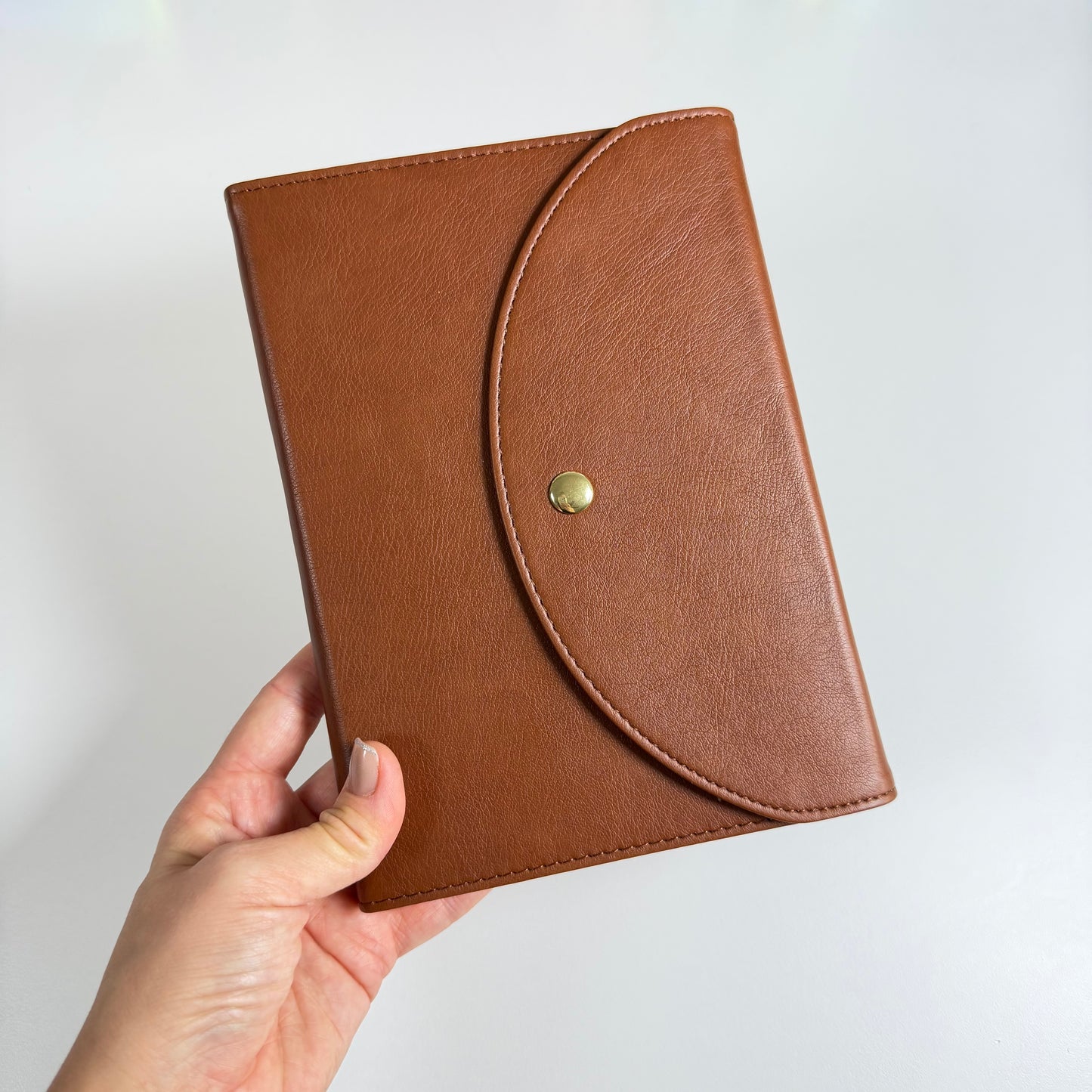 Brown Leather Journal with Button Closure