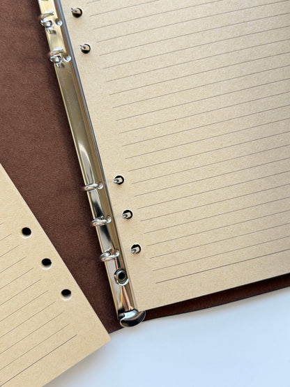 Vintage A5 Faux Leather Ring Binder Journal