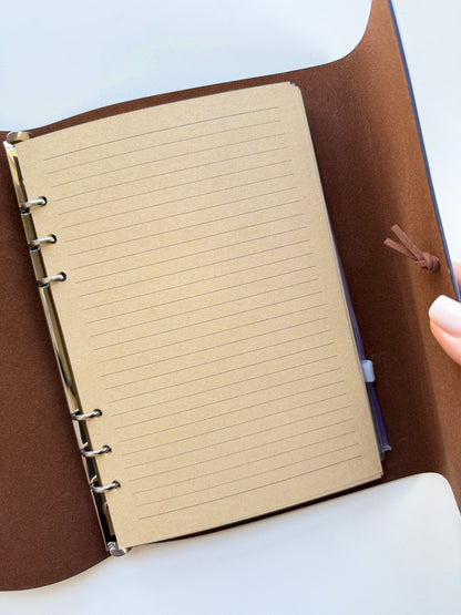 Vintage A5 Faux Leather Ring Binder Journal