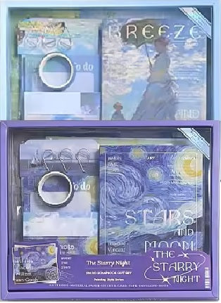 Zestaw do Artystycznego Scrapbookingu – Zestaw do Pamiętnika z Obrazami Impresjonistycznymi (2 Wzory)