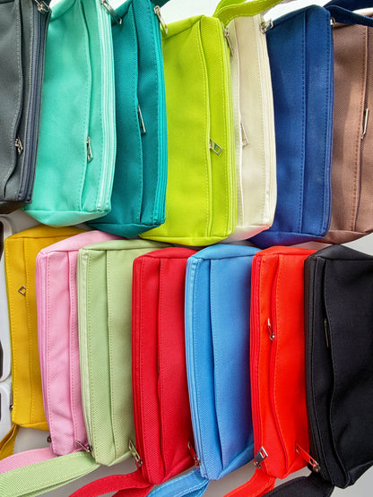 Fabric Pencil Case with Handle — Double Zipper Pockets