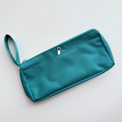 Fabric Pencil Case with Handle — Double Zipper Pockets