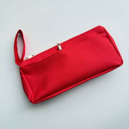 Fabric Pencil Case with Handle — Double Zipper Pockets