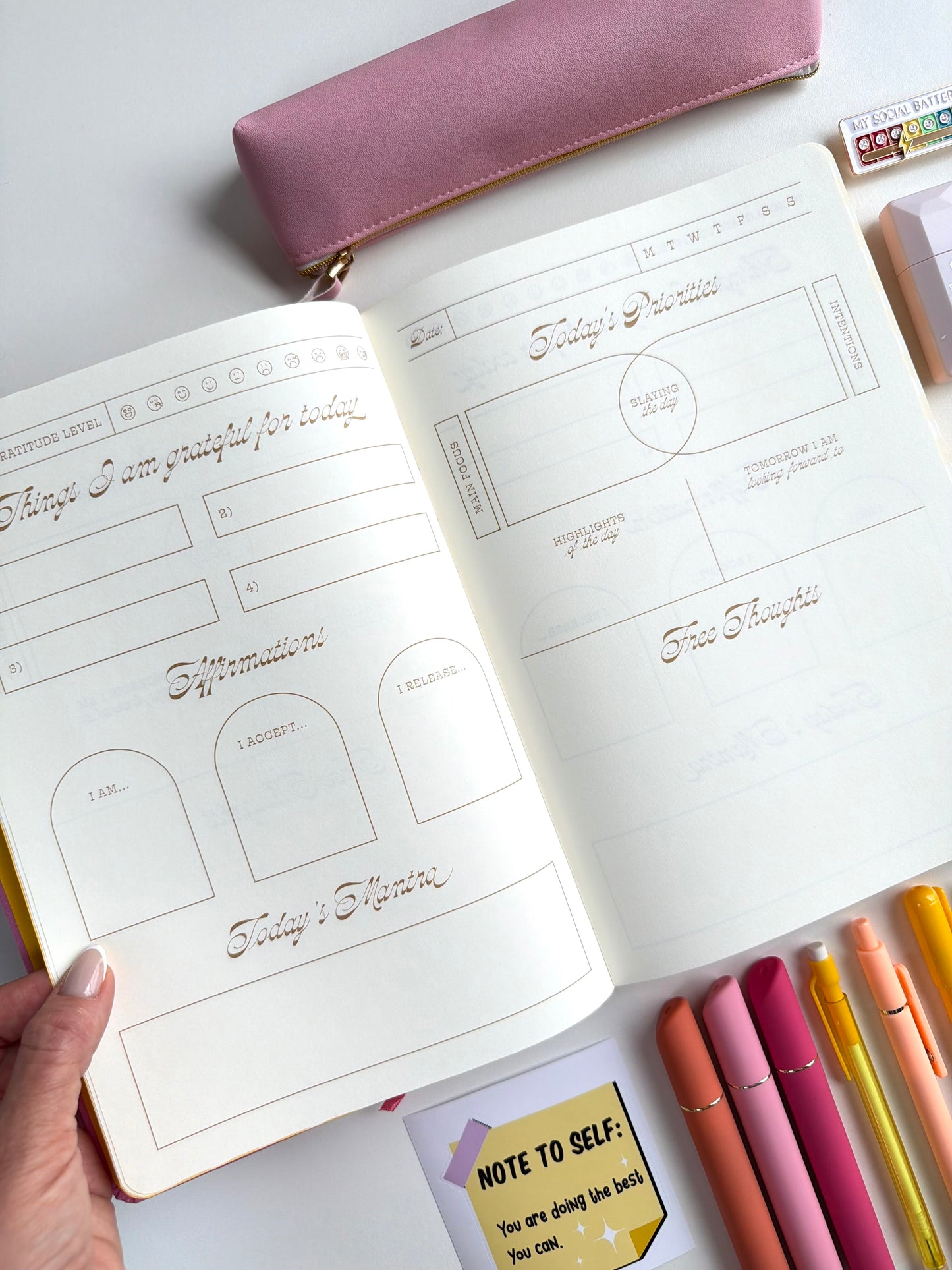 Paquete literario de gratitud | Set de diario matutino | Kit de papelería estética para amantes de los libros