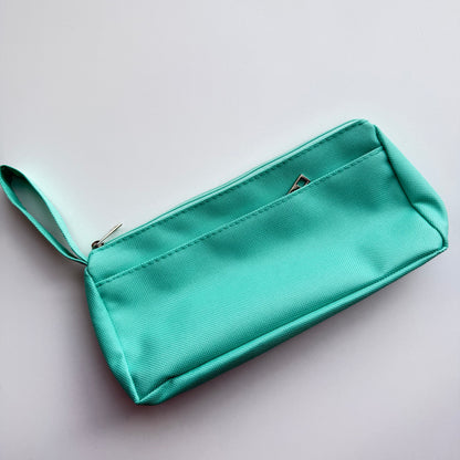 Fabric Pencil Case with Handle — Double Zipper Pockets