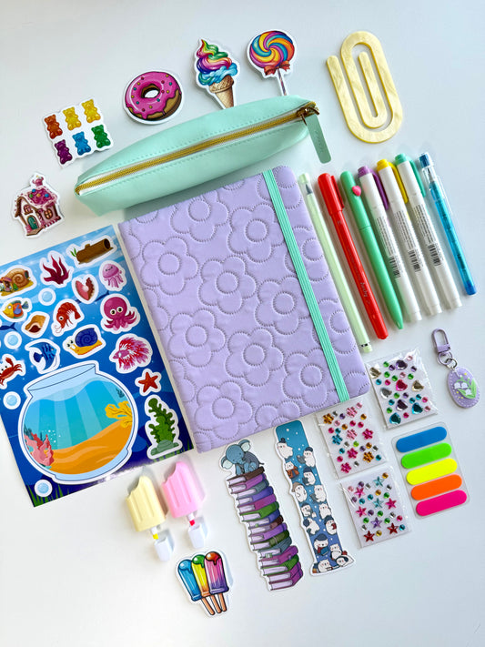 Multicolor Stationery Set for Kids 🌈 | Quilted Notebook Bundle | Cute Aesthetic Gift Set