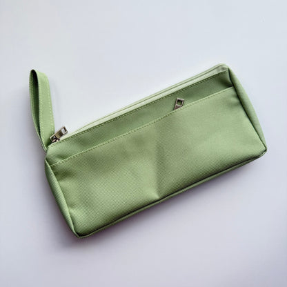 Fabric Pencil Case with Handle — Double Zipper Pockets