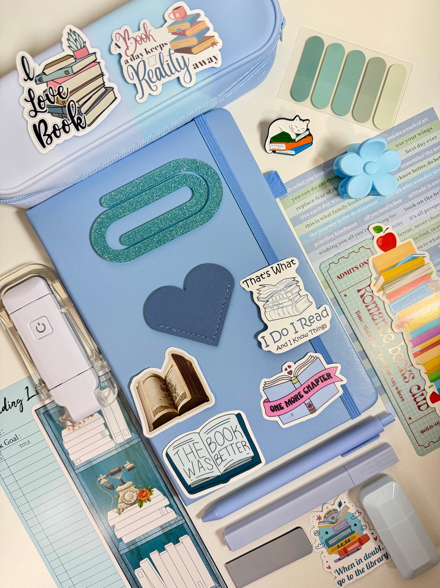 Light Blue Bookish Bundle — A5 Notebook