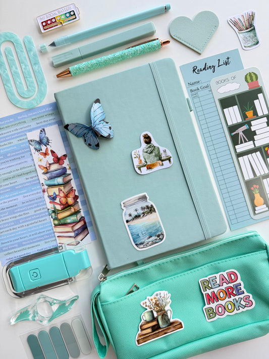 Aquamarine Bookish Bundle — A5 Notebook