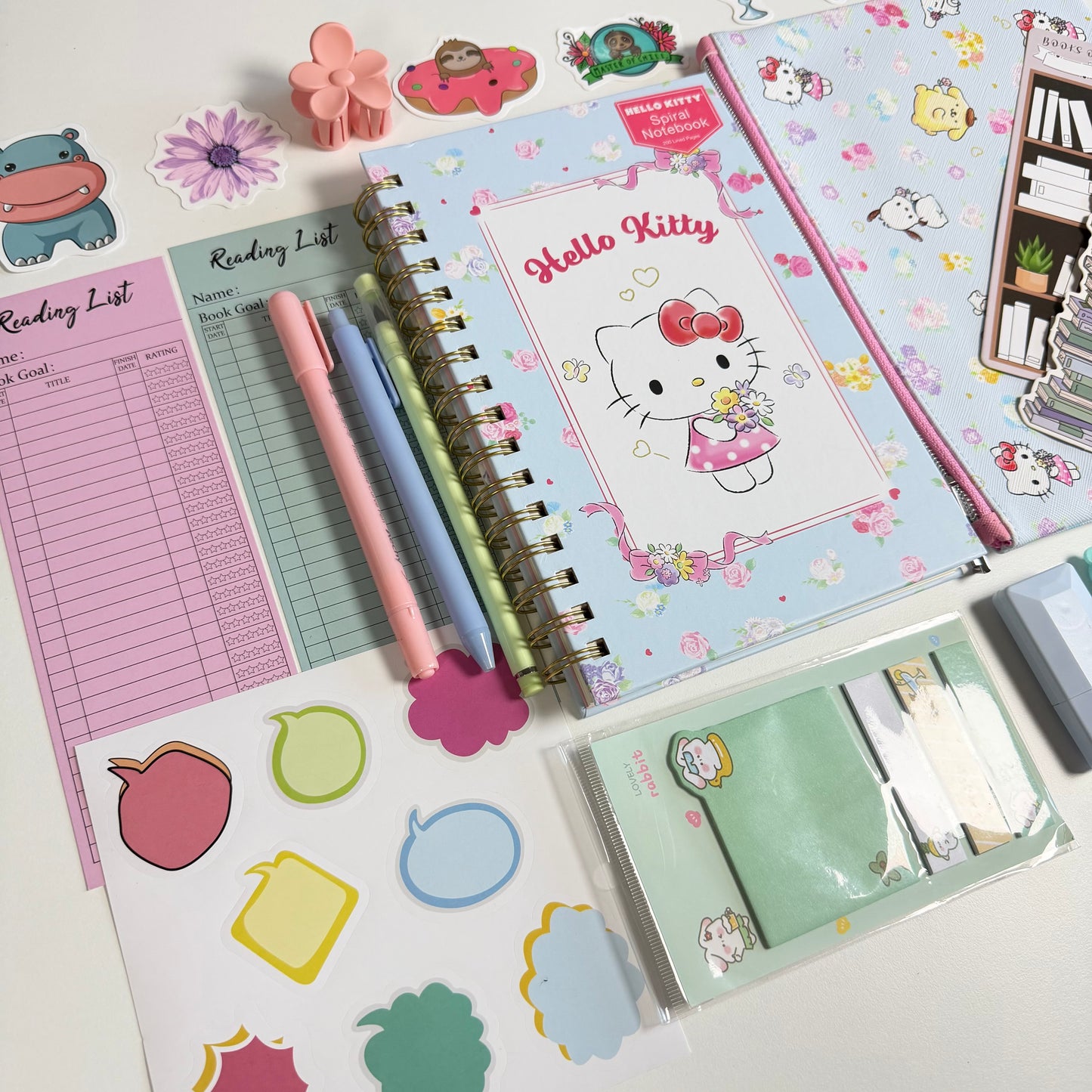 Kawaii Bookish Stationery Set – Blue Standard Edition 💙