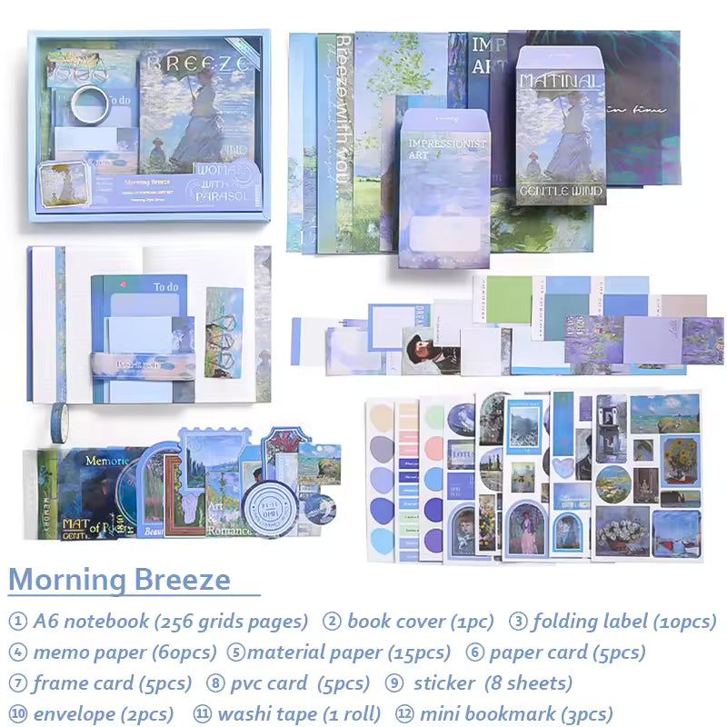 Art Scrapbook Kit – Impressionist Painting Journaling Set (2 Designs)