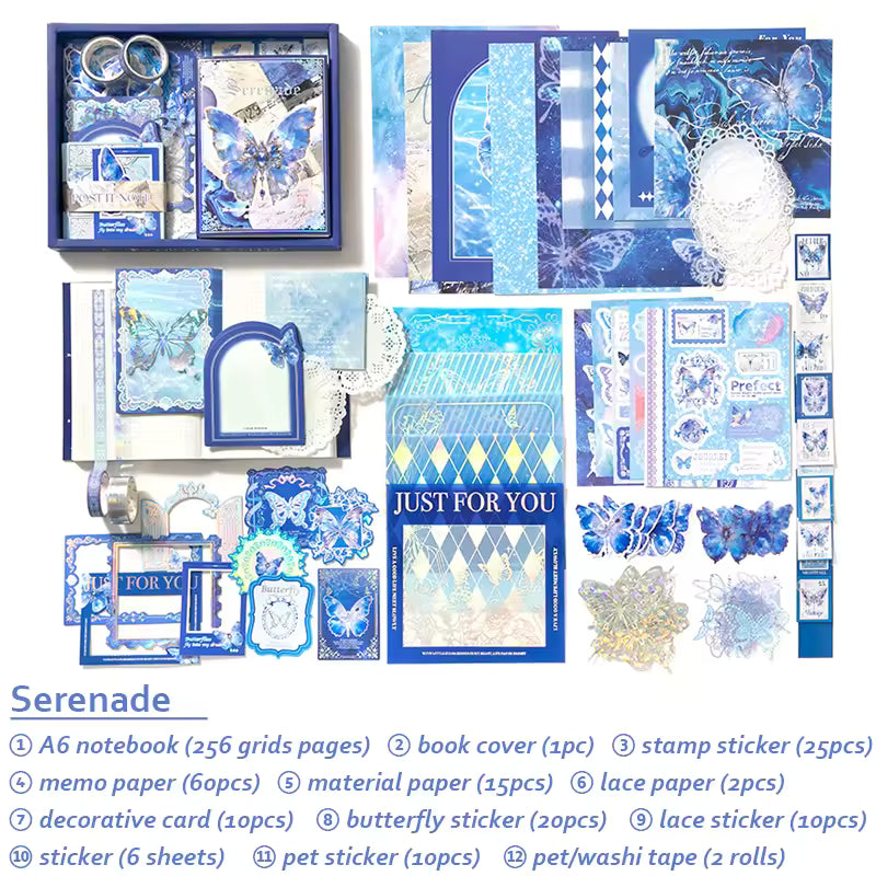 Aesthetic Scrapbook Kit – Nature, Floral & Butterfly Journaling Set (9 Designs)
