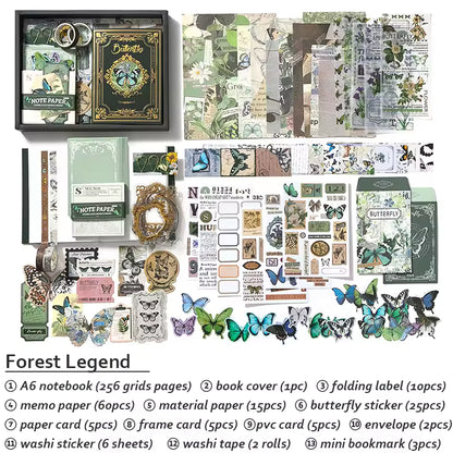Aesthetic Scrapbook Kit – Nature, Floral & Butterfly Journaling Set (9 Designs)