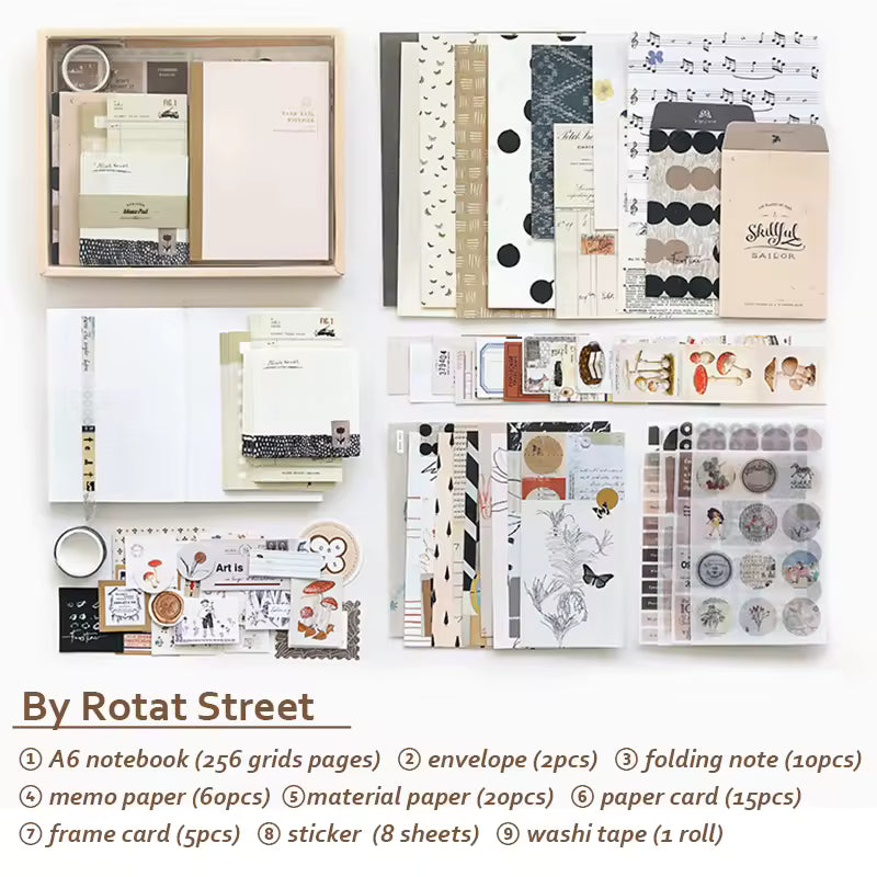 Zestaw estetycznych materiałów do scrapbookingu – Ciepłe pozdrowienia, Rotat Street i jesienne akcesoria do prowadzenia dziennika fotograficznego