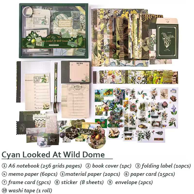 Aesthetic Scrapbook Kit – Nature, Floral & Butterfly Journaling Set (9 Designs)