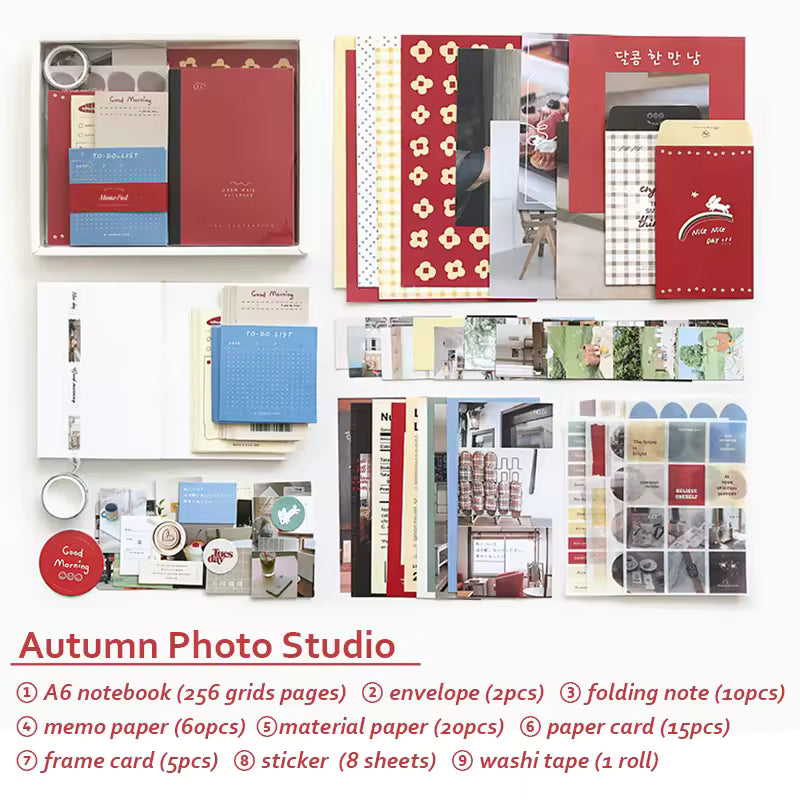 Zestaw estetycznych materiałów do scrapbookingu – Ciepłe pozdrowienia, Rotat Street i jesienne akcesoria do prowadzenia dziennika fotograficznego