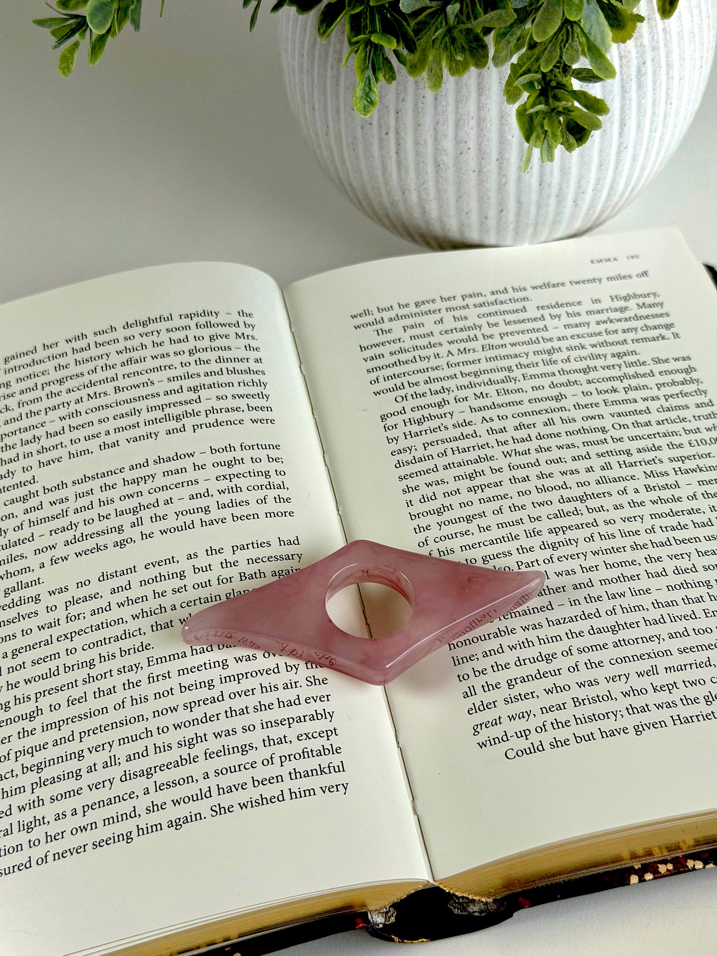 Anillo clásico acrílico para sujetar páginas – Accesorio de lectura con una mano