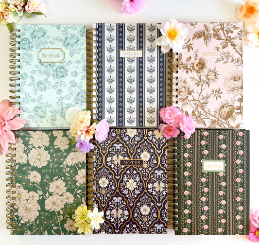 Vintage Floral Hardcover Notebooks – Elegant A5 Journal Collection