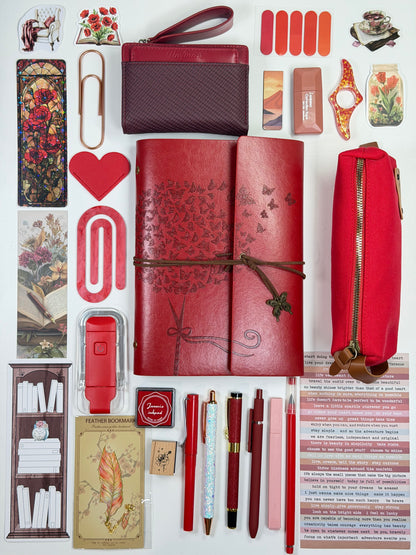 Vintage Rood Bookish Cadeaupakket Set