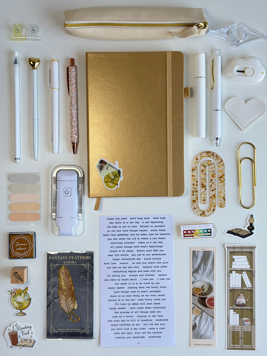 Gold & White Bookish Bundle Gift Set