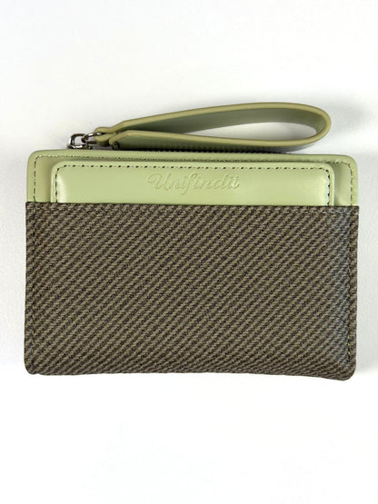 Cartera de muñeca y tarjetero desmontable verde salvia