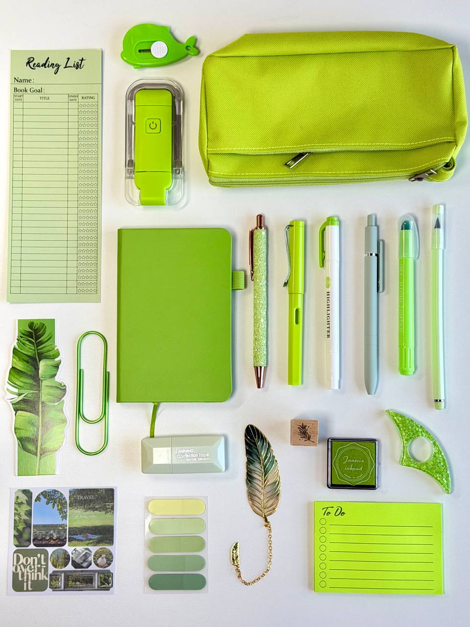 Sada Lime Bookish | A6 zápisník a doplňky pro čtení | Dárková sada