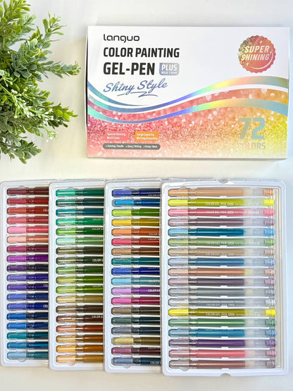 72-Color Shiny Gel Pen Set – 1.0 mm Bold Point