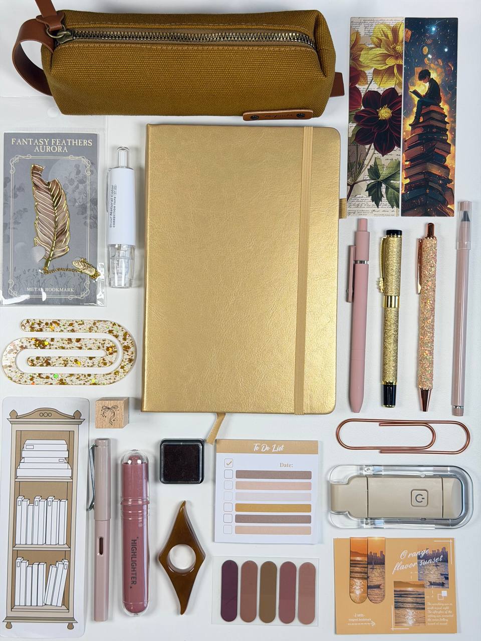 Gold & Brown Bookish Bundle Gift Set
