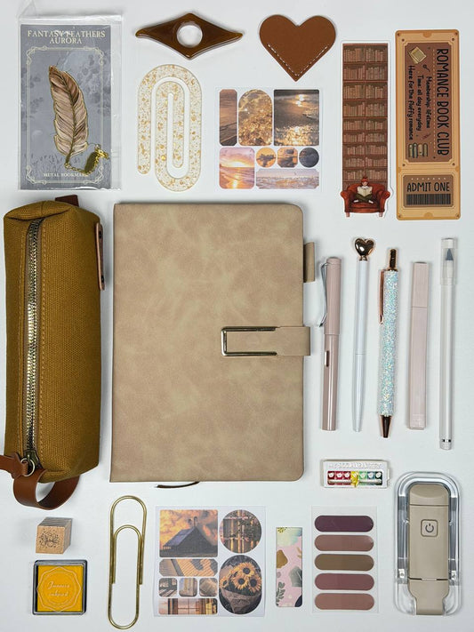 Beige & Brown Bookish Bundle Gift Set