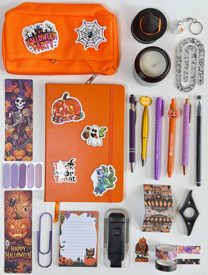 Beperkte oranje Halloween-cadeauset voor boekenliefhebbers