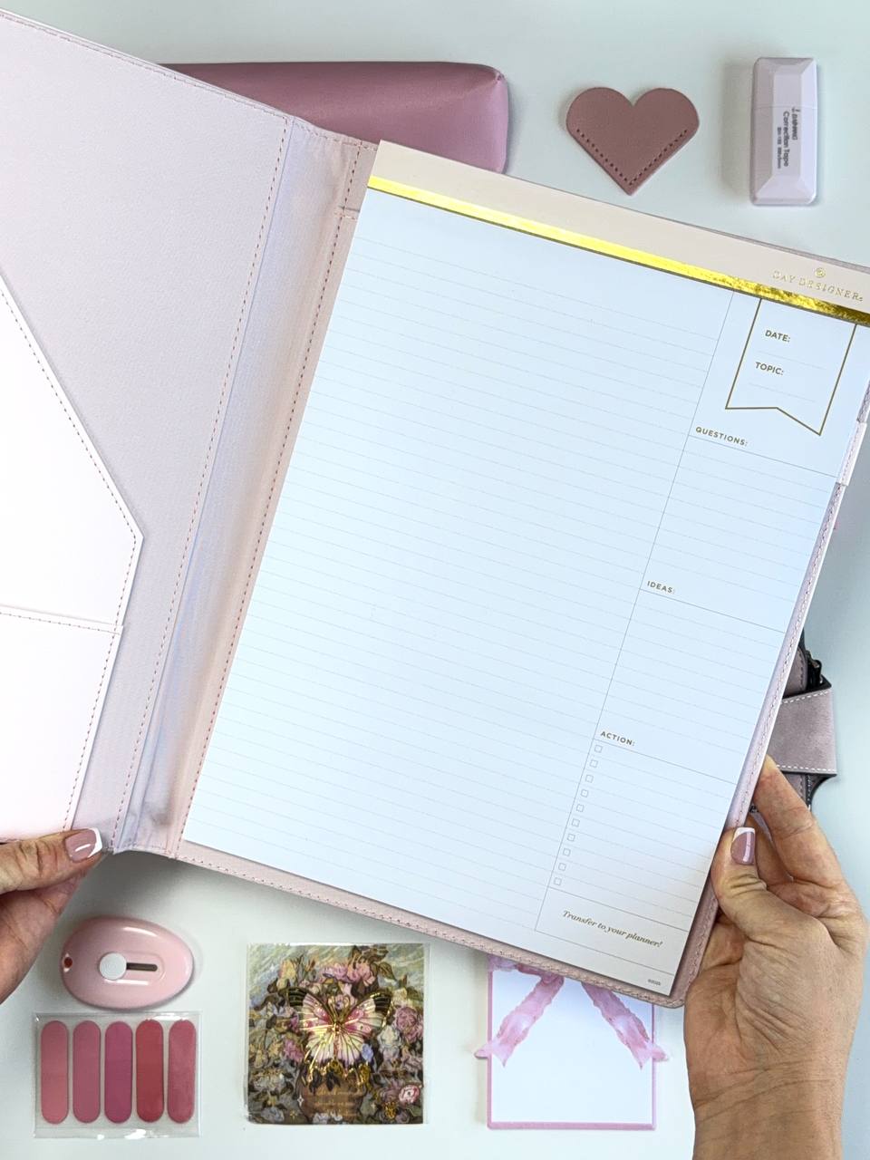 Pink A4 Padfolio Stationery Gift Set