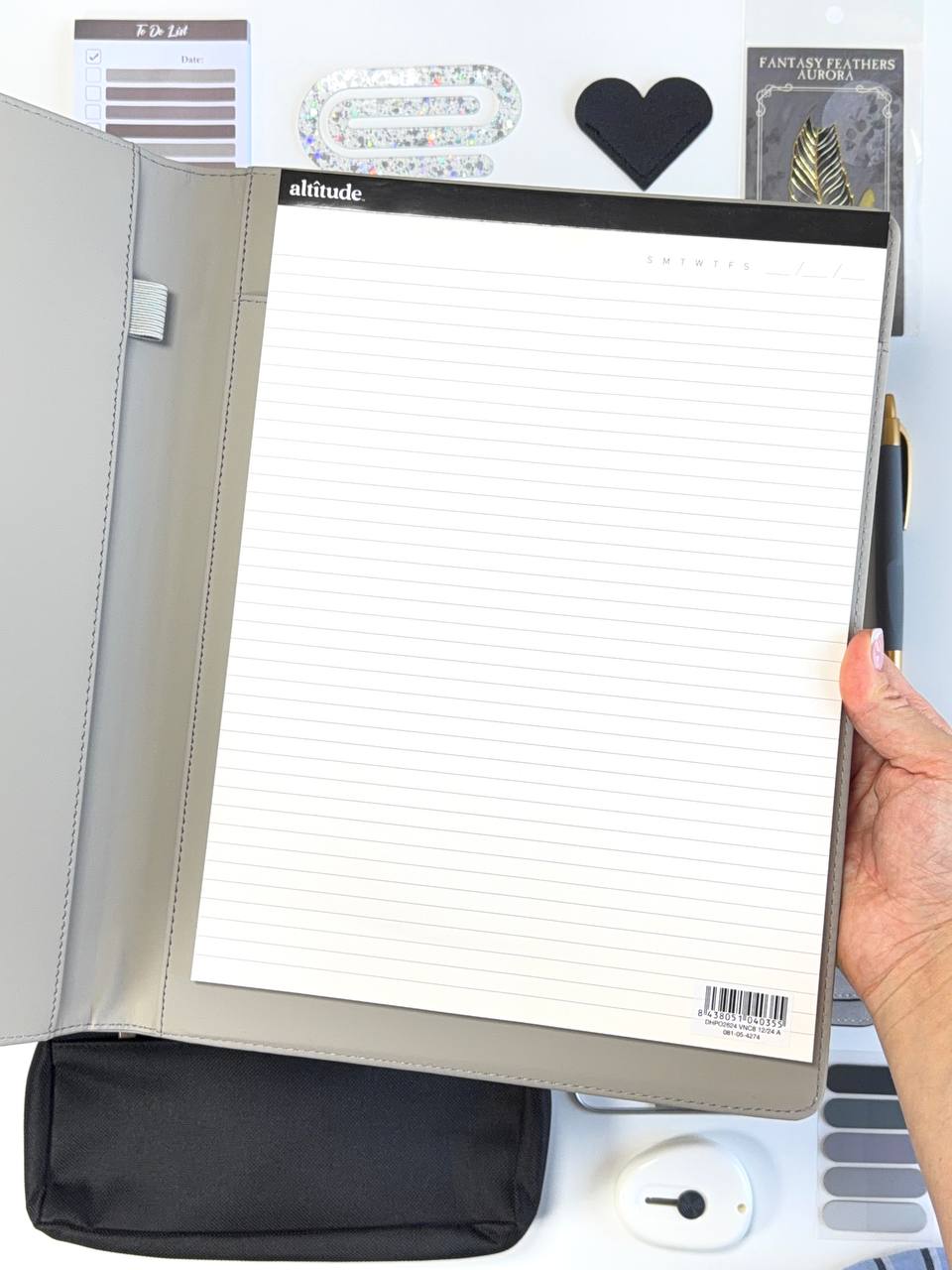 Set de regalo de papelería con portafolios A4 gris