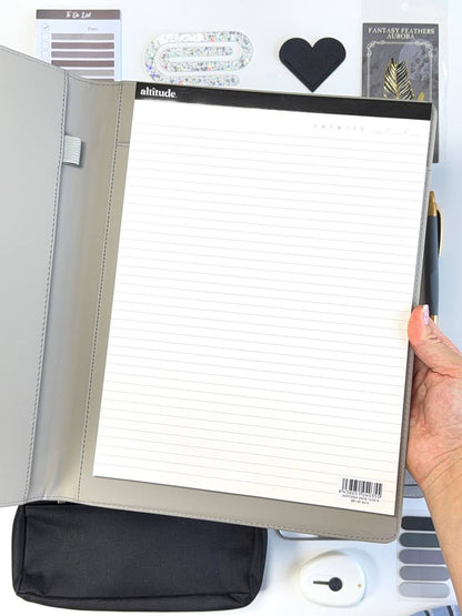 Set de regalo de papelería con portafolios A4 gris