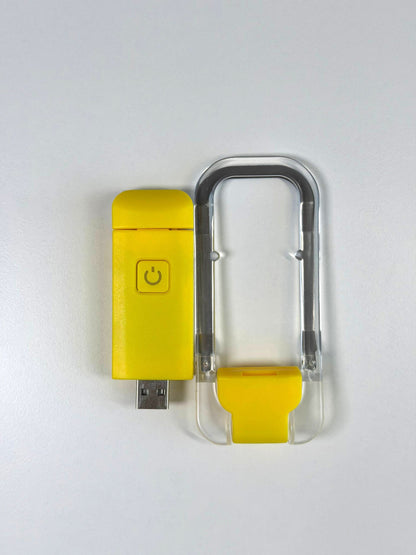 Dobíjecí USB čtecí světlo s klipem - žluté
