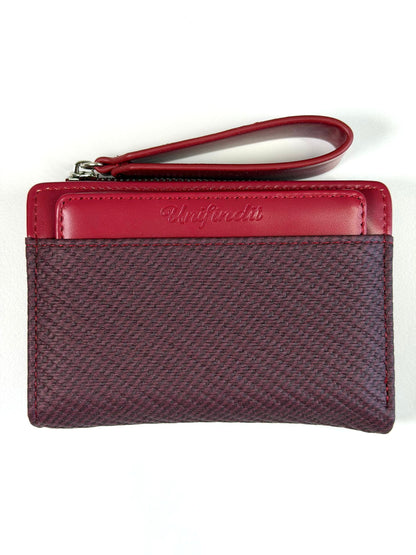 Cartera de muñeca y tarjetero desmontable burdeos